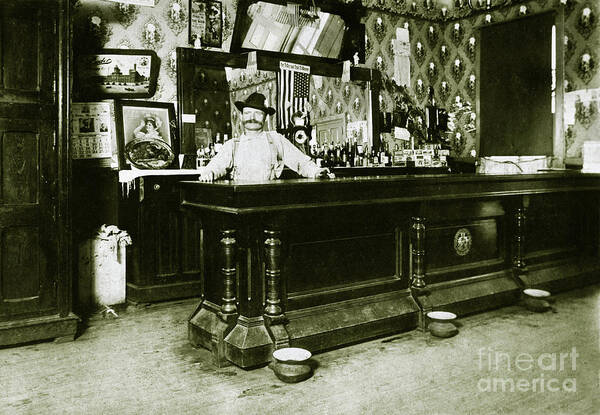 1903 Poster featuring the photograph William Schmidt Saloon1908 by Jon Neidert