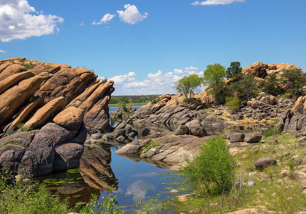 Landscape Poster featuring the photograph Willow Lake and Granite Dells by Amy Sorvillo