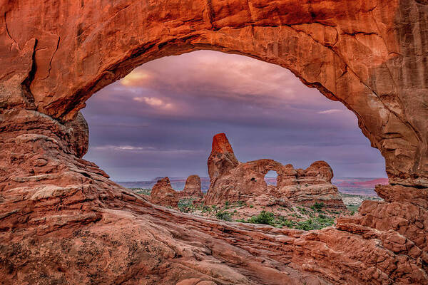 Arches Poster featuring the photograph Windows at Sunrise by Michael Ash