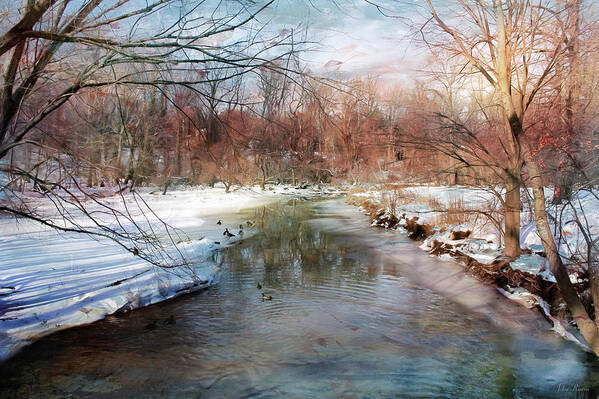 River Poster featuring the photograph Winter at Cooper River by John Rivera