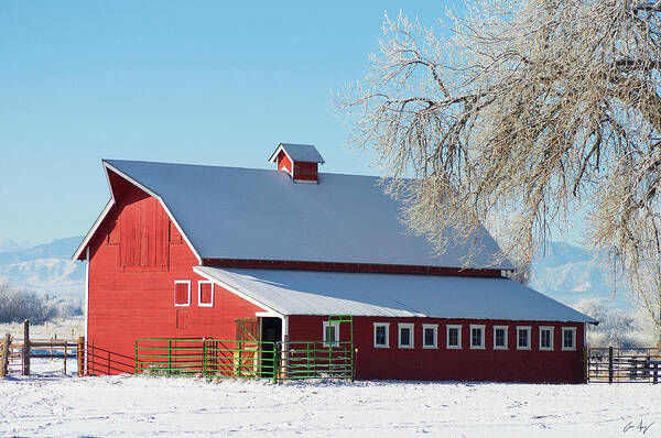Winter Poster featuring the photograph Winter Barn by Aaron Spong