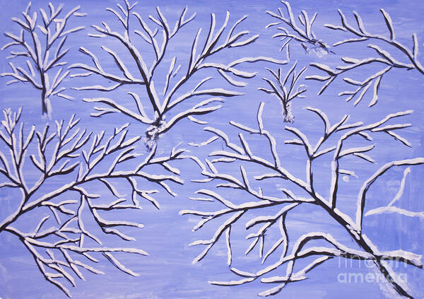 Art Poster featuring the painting Winter branches, painting by Irina Afonskaya