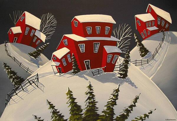 Folk Art Poster featuring the painting Winter Funky by Debbie Criswell