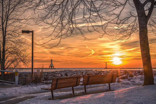 Sunrise Poster featuring the photograph Winter Sunrise in the Park by James Meyer
