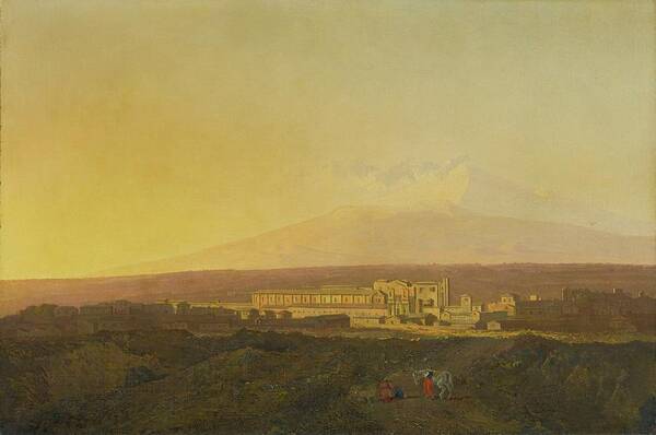 Joseph Wright Of Derby Poster featuring the painting With Mount Etna Beyond by Joseph Wright