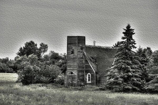 Wood Church Trees Old Church Flat Top Spire Poster featuring the photograph Wood Church by David Matthews