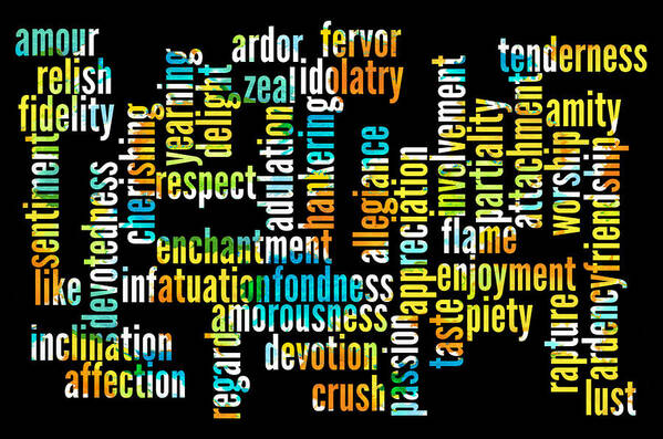Affection Poster featuring the digital art Words of Affection by Bill Cannon