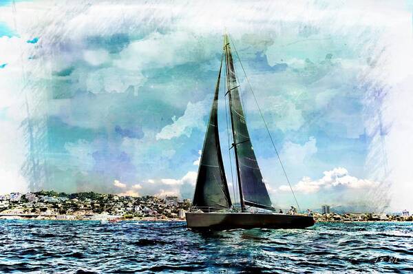 Nature Poster featuring the photograph Yachts, Sailing Boat Titan, by Jean Francois Gil
