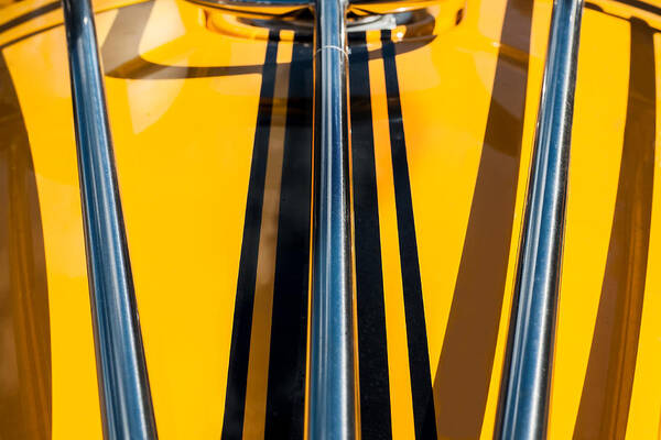 Black Poster featuring the photograph Yellow Cyclecar by Marcus Karlsson Sall