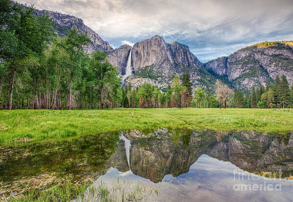 Yosemite Poster featuring the photograph Yosemite Falls And Reflections 2 by Mimi Ditchie