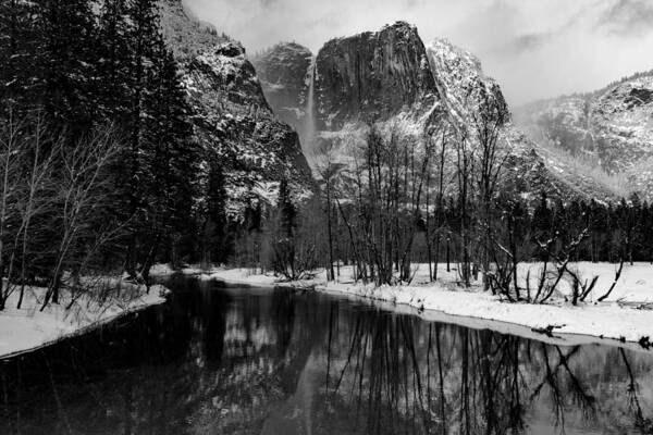 Waterfall Poster featuring the photograph Yosemite Falls and the Merced River, Yosemite National Park. by Rick Pisio