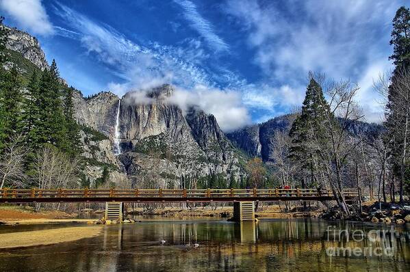 Yosemite Poster featuring the photograph Yosemite Falls - Swinging Bridge by Alex Morales