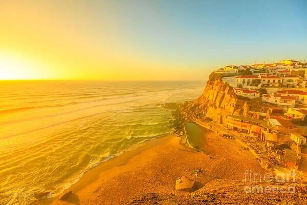 Portugal Poster featuring the photograph Azenhas do Mar at sunset #1 by Benny Marty