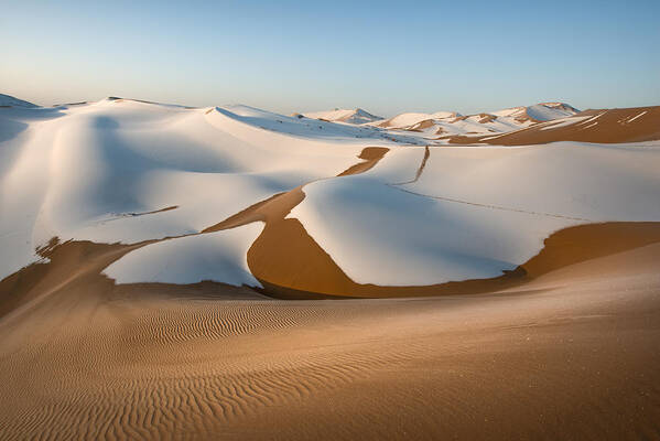 Landscape Poster featuring the photograph Badain Jaran Desert #1 by Shanyewuyu