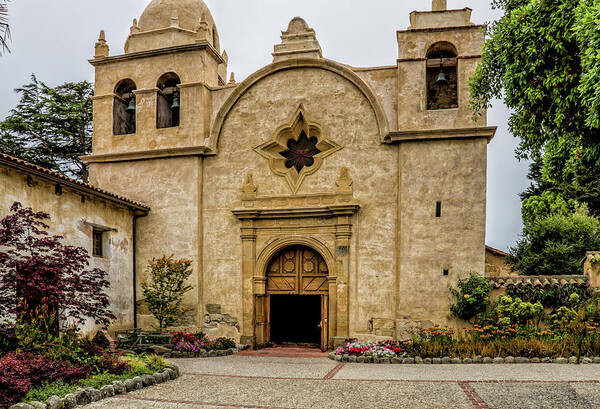 Architecture Poster featuring the photograph Carmel Mission Basilica #1 by Donald Pash