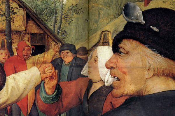 Antwerp Poster featuring the painting Dance of the Peasants - Detail - #1 by Pieter Bruegel the Elder