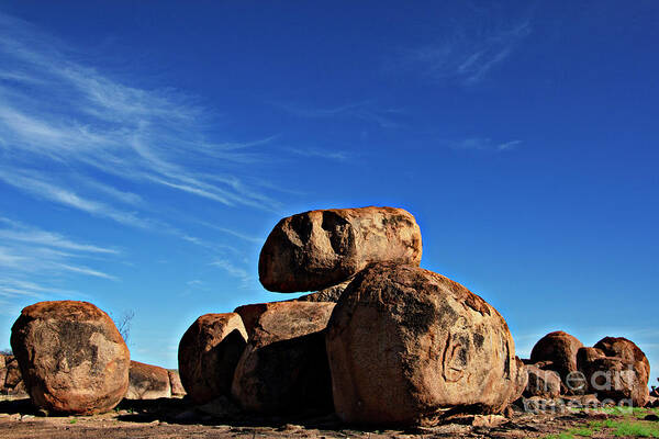 Devil's Marbles Poster featuring the photograph Devils Marbles #1 by Douglas Barnard
