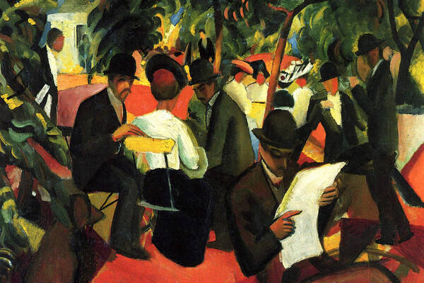 Restaurant Poster featuring the painting Garden Restaurant #1 by August Macke