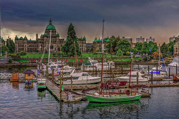 Harbor Poster featuring the photograph Harbor and Parliament Building #1 by Darryl Brooks