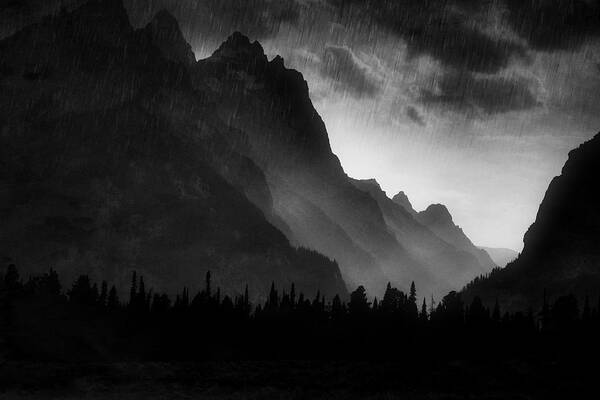 National Park Poster featuring the photograph Rainy Tetons #1 by Bonnie Bruno