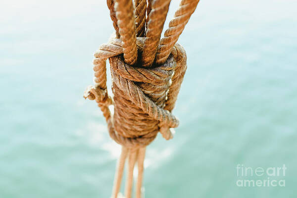 Rigging and ropes on an old sailing ship to sail in summer. #1