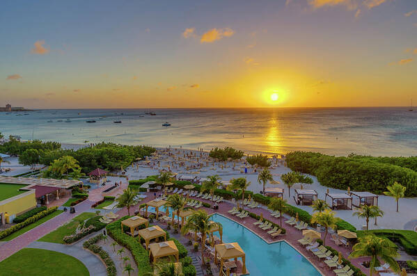 Caribbean Poster featuring the photograph Sunset over Aruba #1 by Scott McGuire