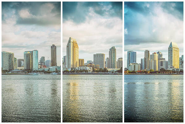 Three Skylines Triptych Poster featuring the photograph Three Skylines Triptych #1 by Joseph S Giacalone