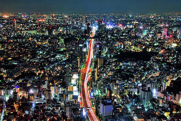 Outdoors Poster featuring the photograph Tokyo Night #1 by Copyright Artem Vorobiev