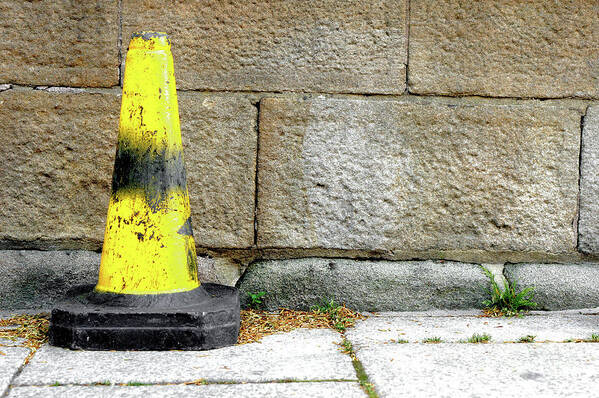 Alert Poster featuring the photograph Yellow cone #1 by Tom Gowanlock
