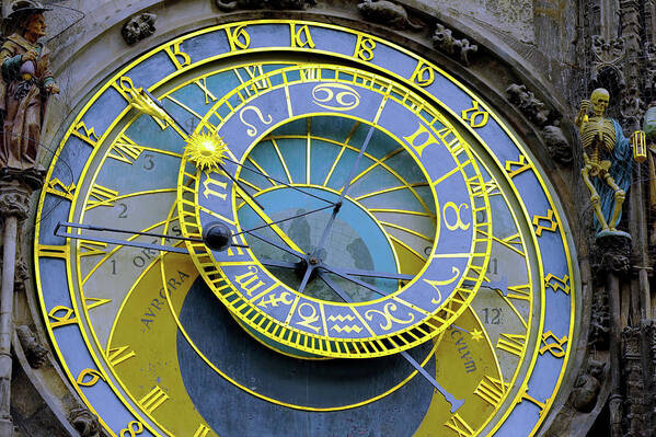 Ancient Poster featuring the photograph Astronomical clock in Prague #16 by Vivida Photo PC
