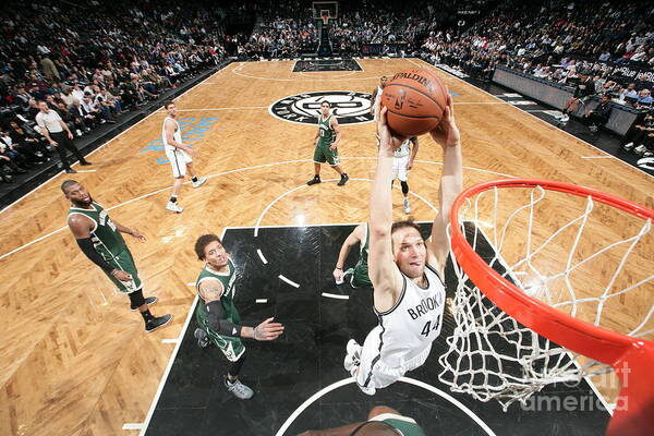 Bojan Bogdanovic Poster featuring the photograph Milwaukee Bucks V Brooklyn Nets #17 by Nathaniel S. Butler