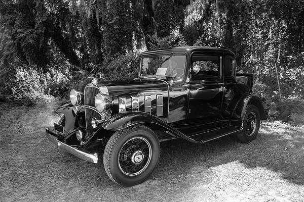 1932 Chevrolet Poster featuring the photograph 1932 Antique Chevrolet BW by Carlos Diaz