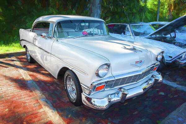  1956 Chevrolet 2 Door Bel Air Poster featuring the photograph 1956 Chevrolet Bel Air 2 door 14a by Rich Franco