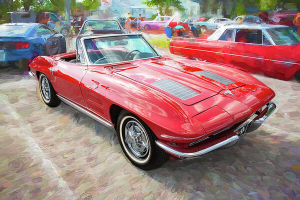 1963 Chevy Poster featuring the photograph 1963 Chevy C2 Corvette Convertible A101 by Rich Franco