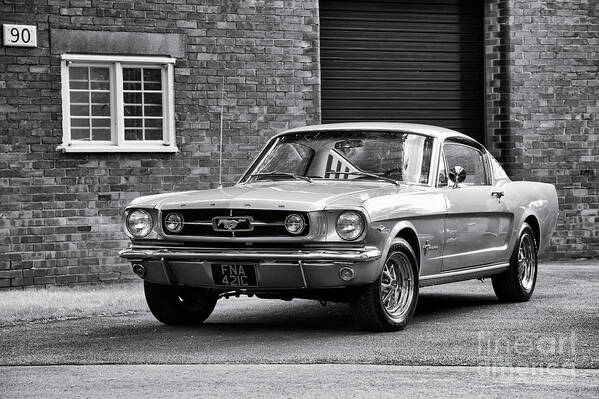 Ford Poster featuring the photograph 1965 Ford Mustang Monochrome by Tim Gainey