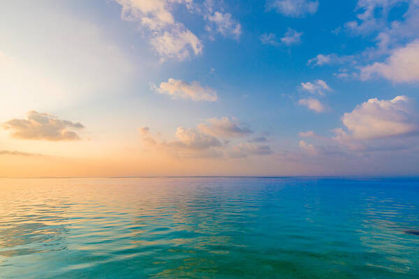 Landscape Poster featuring the photograph Relaxing Seascape With Wide Horizon #2 by Levente Bodo