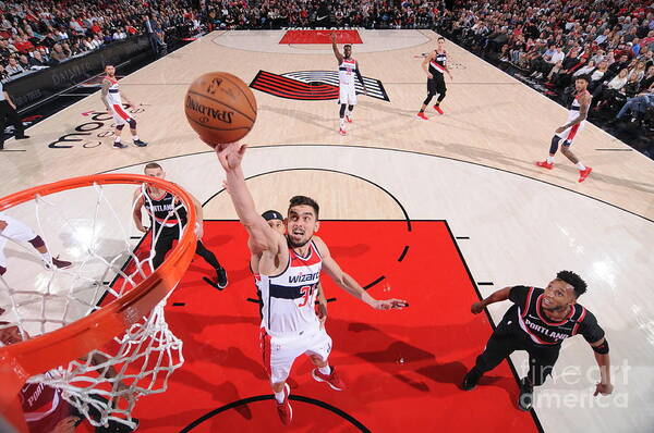 Tomas Satoransky Poster featuring the photograph Washington Wizards V Portland Trail #2 by Sam Forencich