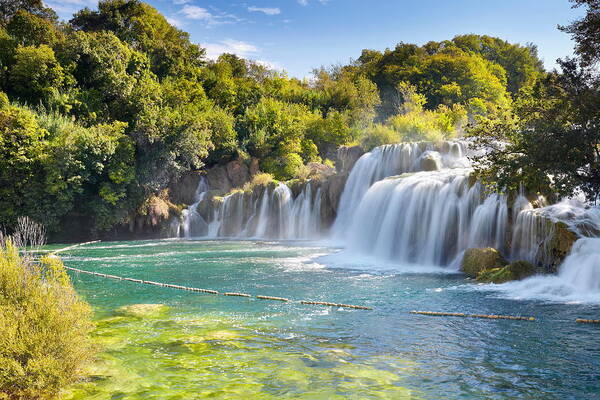 Landscape Poster featuring the photograph Krka Waterfalls, Krka National Park #21 by Jan Wlodarczyk