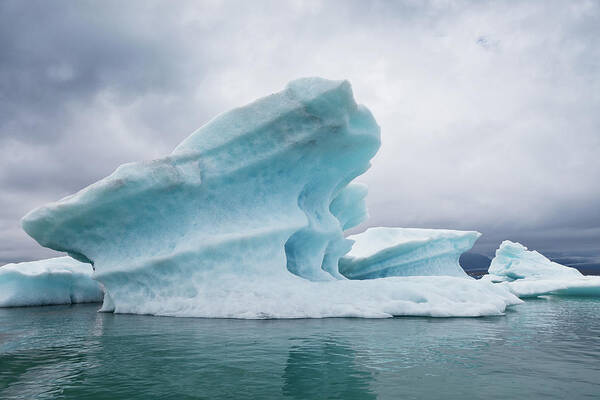 Scenics Poster featuring the photograph Icebergs On Glacial Lagoon #3 by Arctic-images