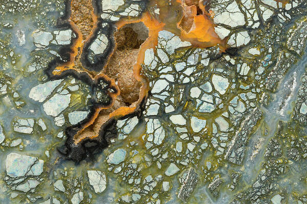 Abstract Poster featuring the photograph Marcasite Plume Agate #3 by Mark Windom