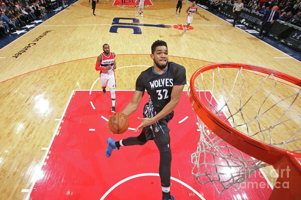 Karl-anthony Towns Poster featuring the photograph Minnesota Timberwolves V Washington #3 by Ned Dishman