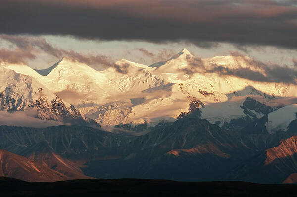 Scenics Poster featuring the photograph Alaska Range With Mt Brooks #4 by John Elk
