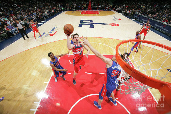 Tomas Satoransky Poster featuring the photograph Detroit Pistons V Washington Wizards #4 by Ned Dishman