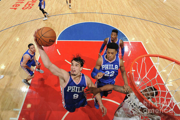 Dario Saric Poster featuring the photograph Philadelphia 76ers V La Clippers #4 by Andrew D. Bernstein