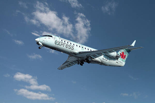 Air Canada Express Poster featuring the mixed media Air Canada Express Bombardier CRJ-200ER #5 by Smart Aviation