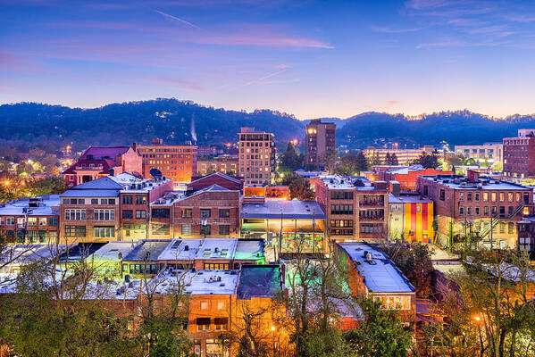 Landscape Poster featuring the photograph Asheville, North Carolina, Usa Downtown #5 by Sean Pavone