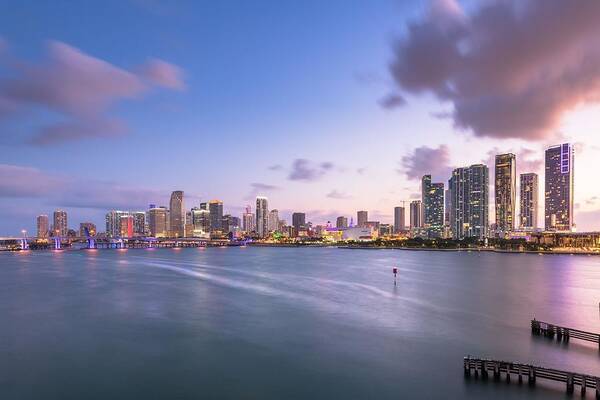 Landscape Poster featuring the photograph Miami, Florida, Usa Downtown Skyline #5 by Sean Pavone
