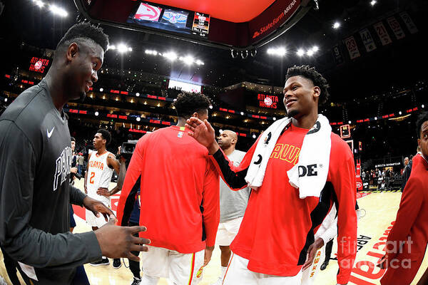 Zion Williamson Poster featuring the photograph New Orleans Pelicans V Atlanta Hawks #5 by Scott Cunningham