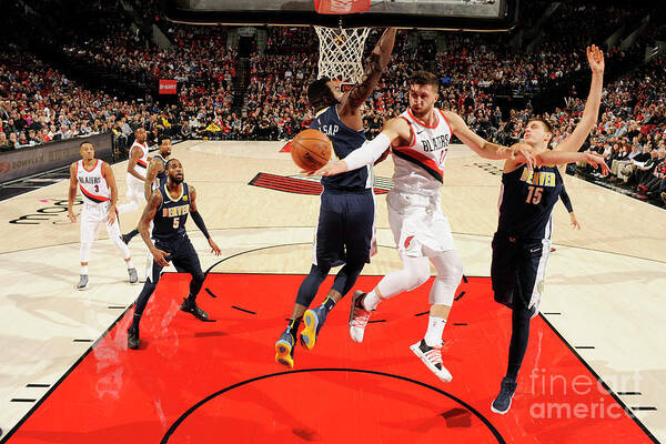 Jusuf Nurkic Poster featuring the photograph Denver Nuggets V Portland Trail Blazers #6 by Cameron Browne