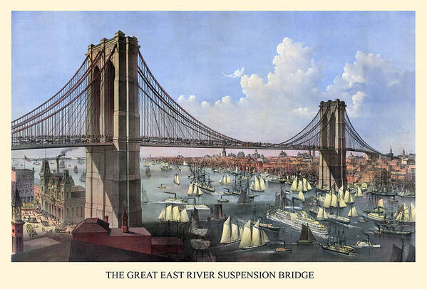 Brooklyn Poster featuring the painting Brooklyn Bridge #7 by Unknown